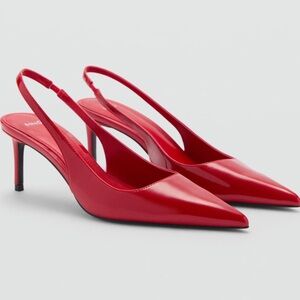 Mango Chic Red Slingback Heels